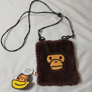 Bape Brown Furry Monkey Kids Bag